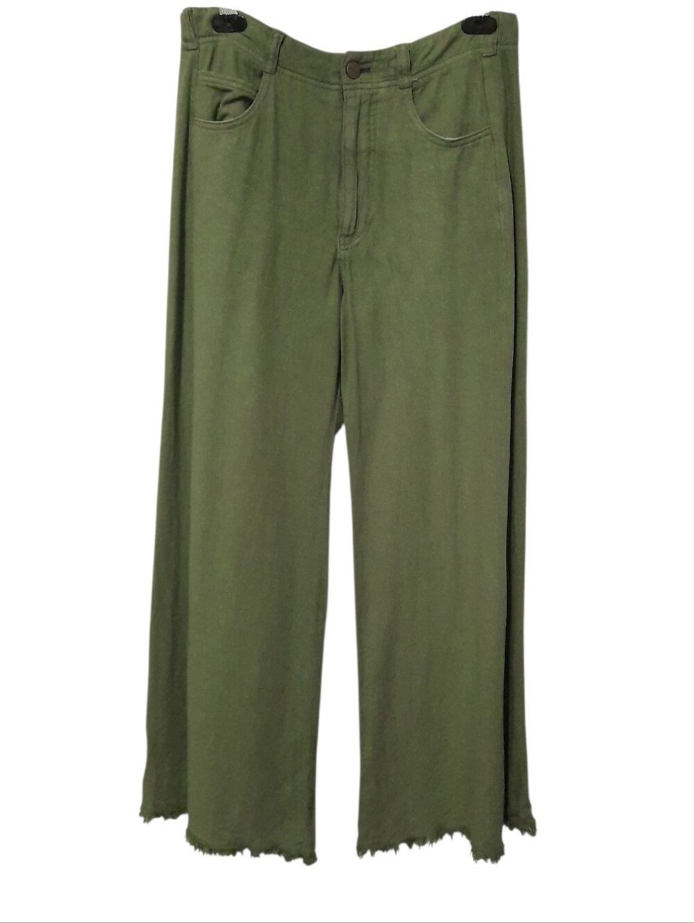Pilcro Anthropologie Linen Blend Wide Leg Pants Green Boho Womens Size 27